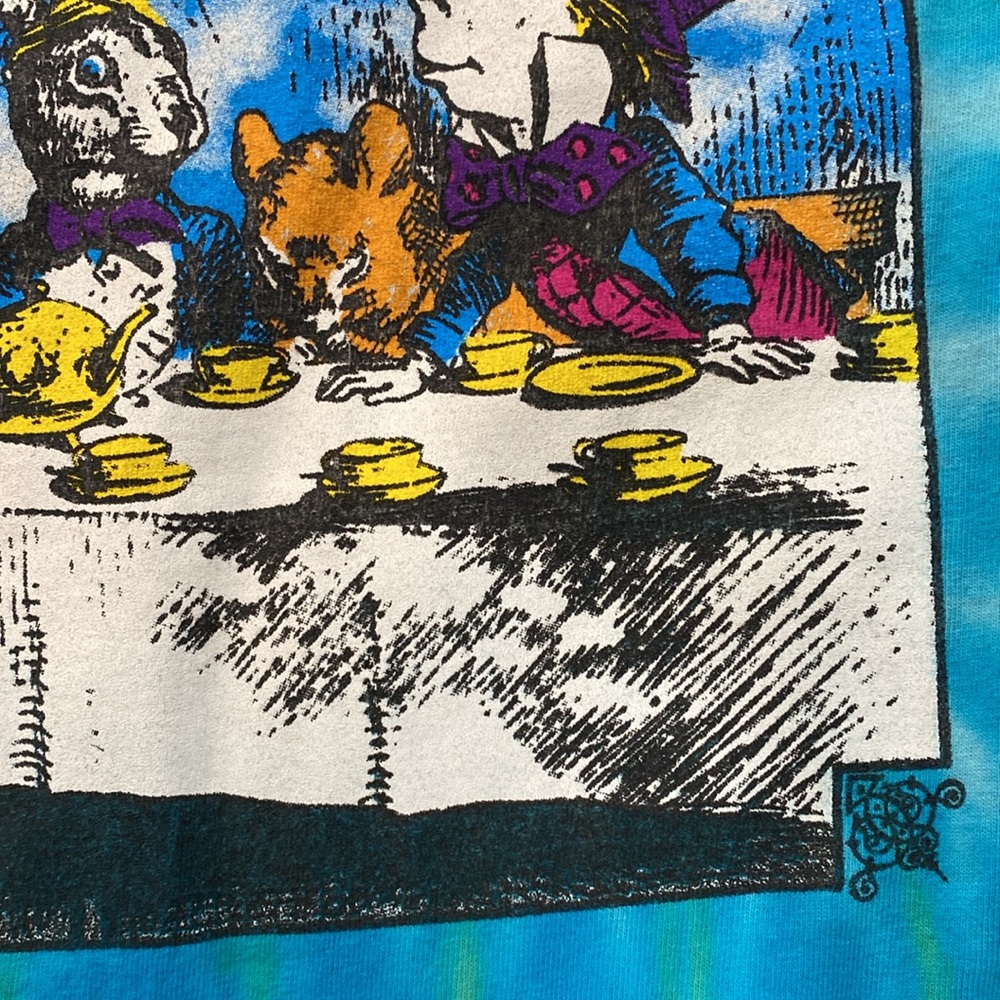 Alice in Wonderland Double Sided Vintage Tie Dye Long Sleeve Gildan Shirt XL - Picture 15 of 16